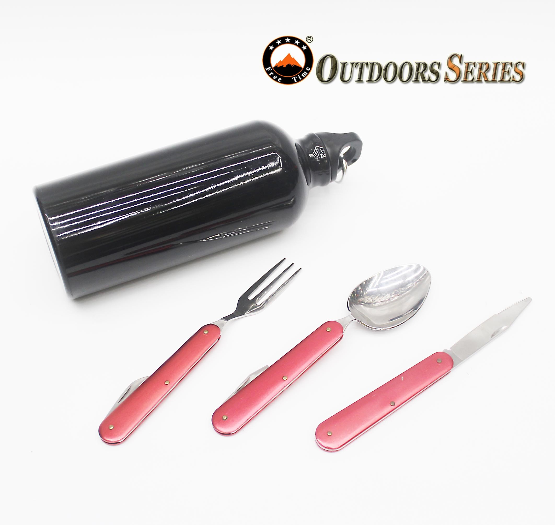 Aluminum kettle set, travel set, tableware and supplies, outdoor sports kettle set, knife, fork and spoon set pic 6