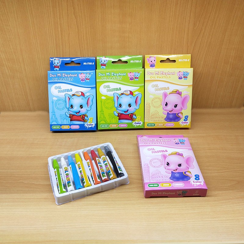 Dori Elephant 8-color oil pastels, smooth and special offer, 6-jiao crayons, student drawing, doodle stationery, prizes, customizable wholesale available detail image 5