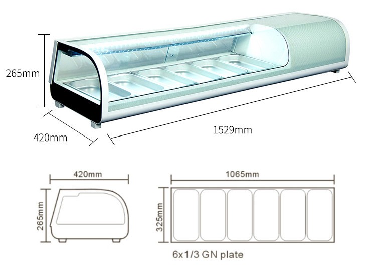 RTS-42/GF-348 ثلاجات للتحلية في ثلاجات التبريد للمأكولات البحرية في خزائن السوشي detail image 7