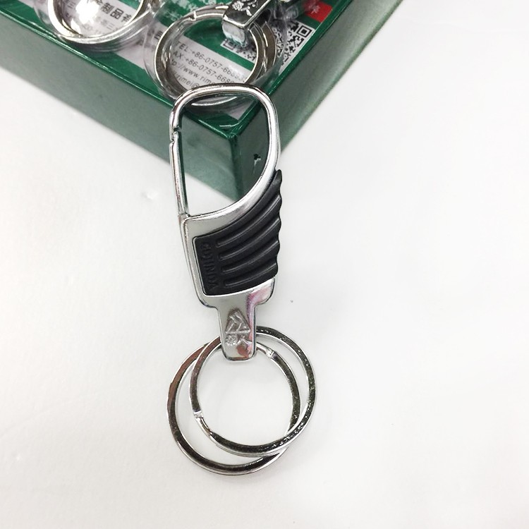 Strong Person Keychain Stainless steel metal Double Ring keychain 431 detail image 5