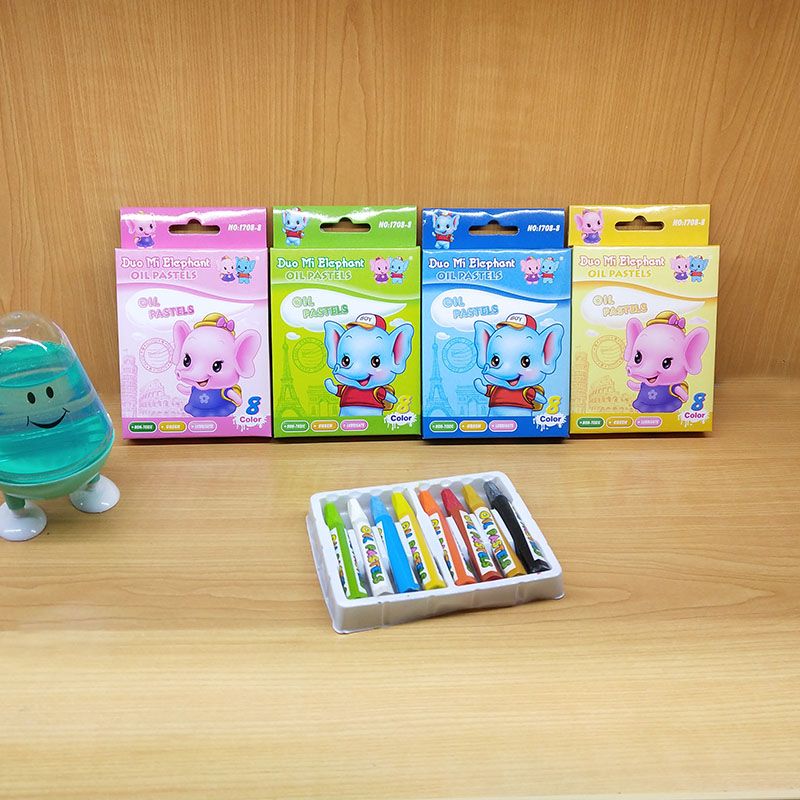 Dori Elephant 8-color oil pastels, smooth and special offer, 6-jiao crayons, student drawing, doodle stationery, prizes, customizable wholesale available details Picture