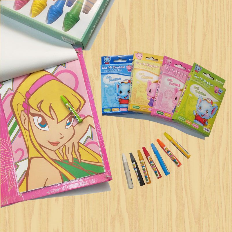 Dori Elephant 8-color oil pastels, smooth and special offer, 6-jiao crayons, student drawing, doodle stationery, prizes, customizable wholesale available Specification image