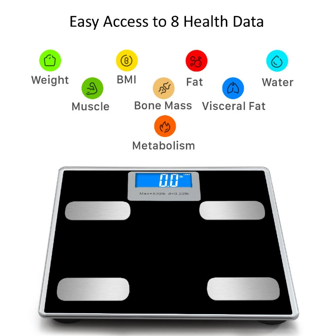 智能体重秤人体电子称体脂秤人体秤脂肪秤蓝牙秤手机APP健康秤 https://详情图5