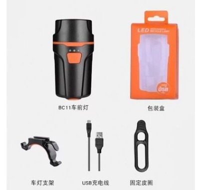 Bicycle headlights, waterproof quick-release night mountain bike LED headlights, USB charging bicycle riding headlights detail image 3