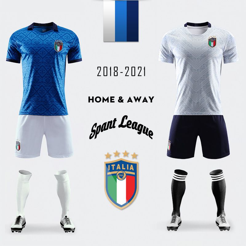 2021意大利球衣男潮足球服套装国家队客场博努奇比赛训练定制印字图