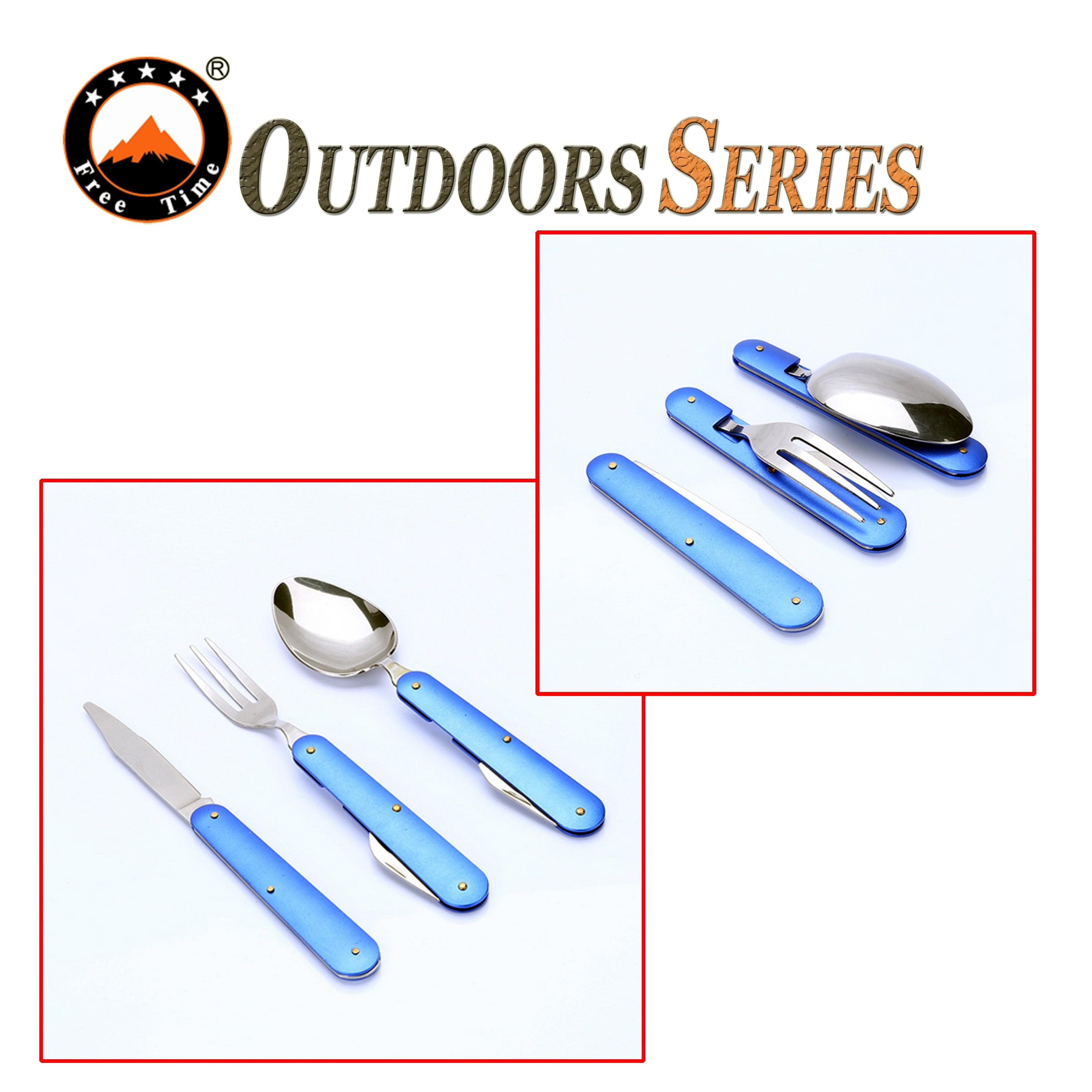 Aluminum kettle set, travel set, tableware and supplies, outdoor sports kettle set, knife, fork and spoon set pic 2