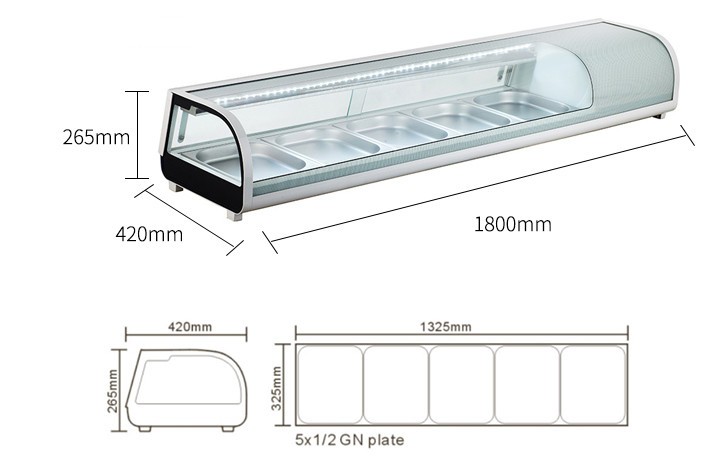 RTS-42/GF-348 ثلاجات للتحلية في ثلاجات التبريد للمأكولات البحرية في خزائن السوشي detail image 5