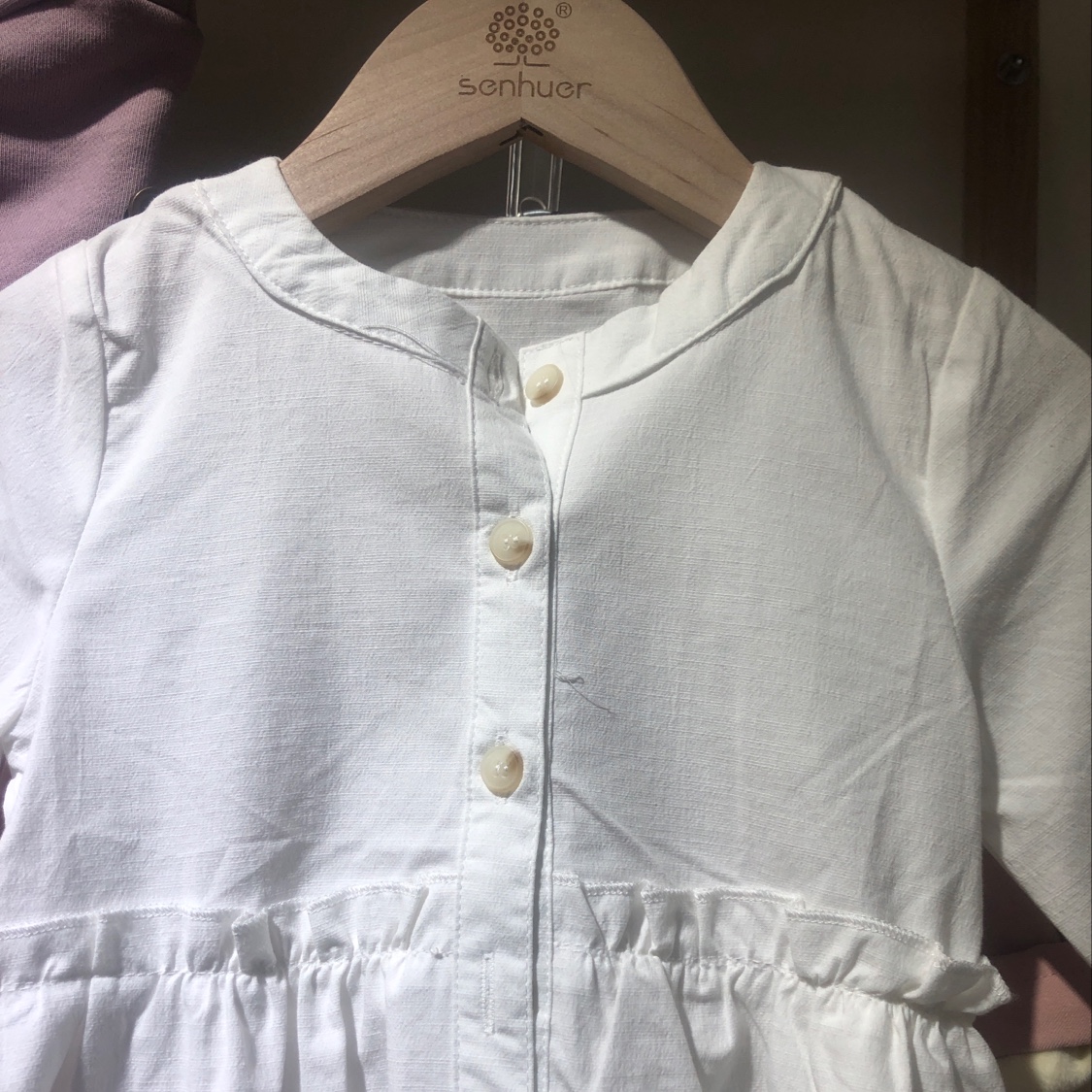 A three-quarter sleeve dress for a little girl details Picture