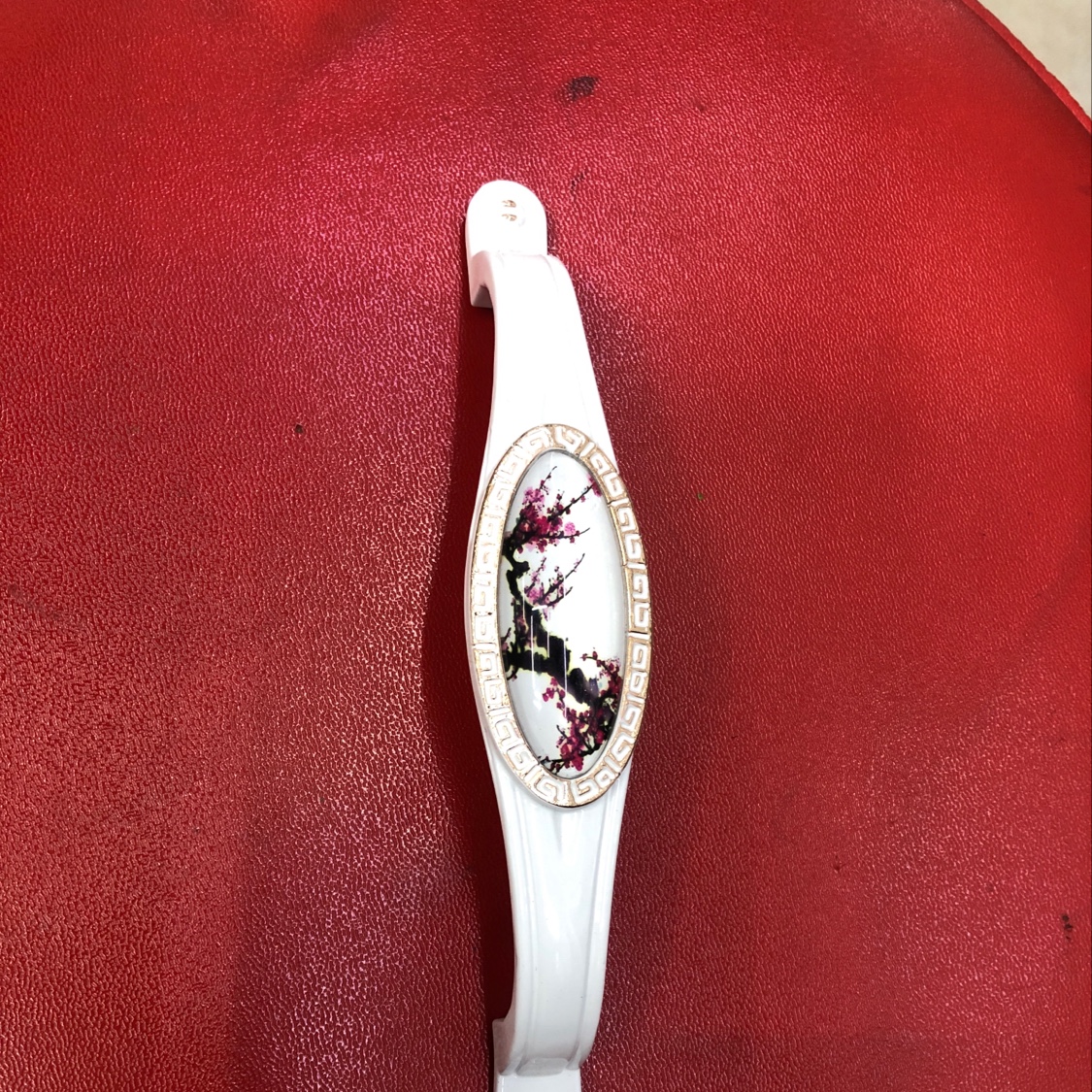 象牙白水晶腊梅把手