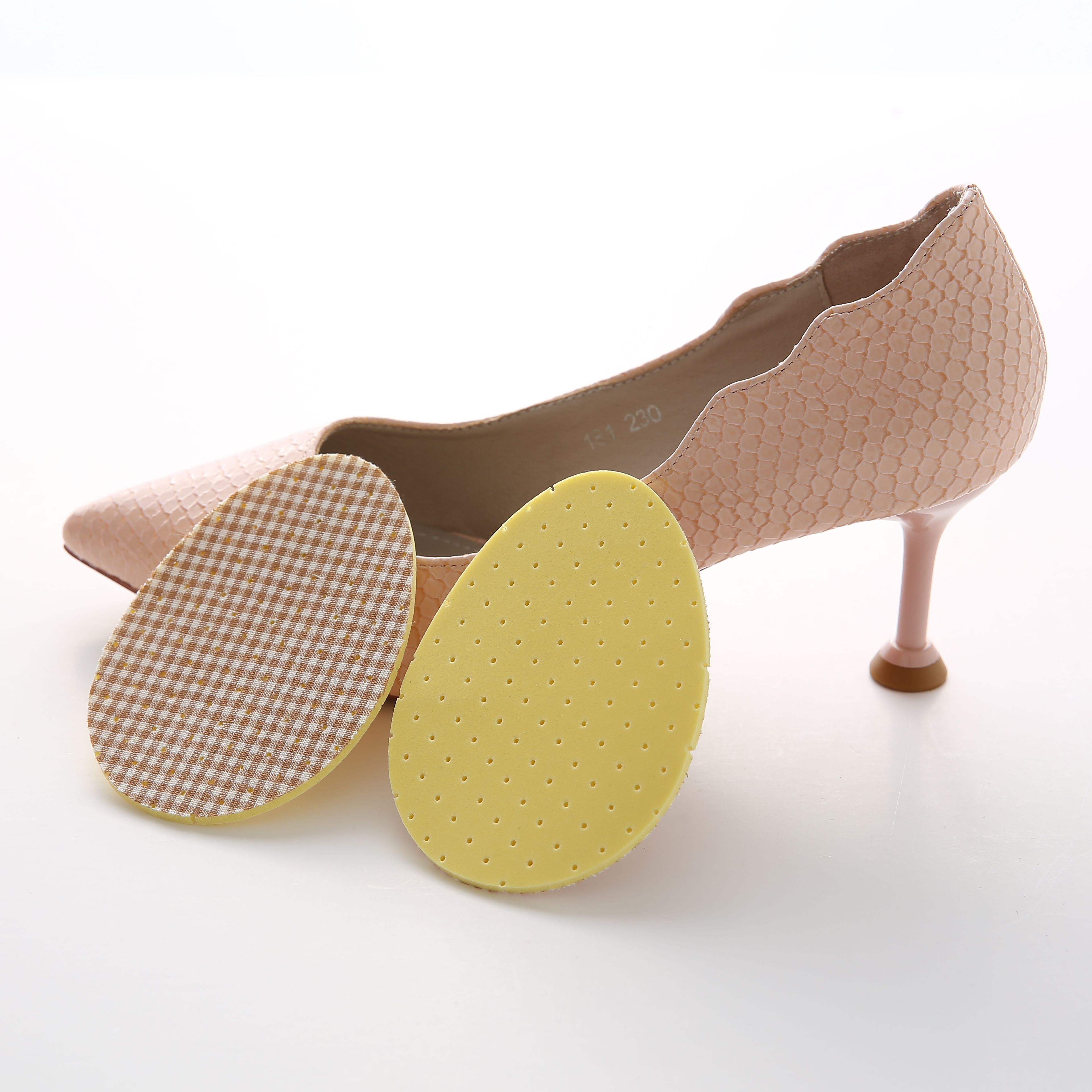 Factory direct sales latex forefoot pads, checkered front half pads, half-size pads, anti-slip women's high heel insoles, pain-relieving and anti-rubbing feet full figure