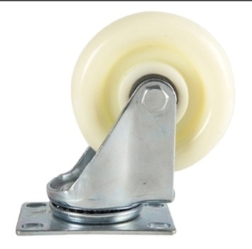 白色高强耐磨尼龙脚轮万向轮定向轮刹车轮板车轮子双轴轮图