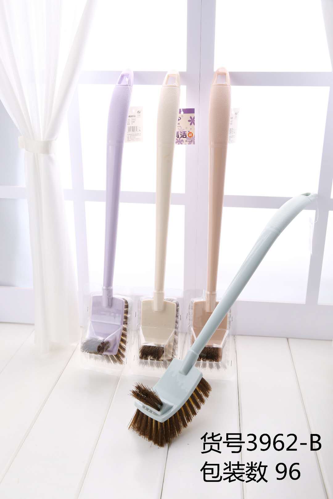 Two-head toilet brush Macaron Nordic style nylon bristles household cleaning brush thumbnail