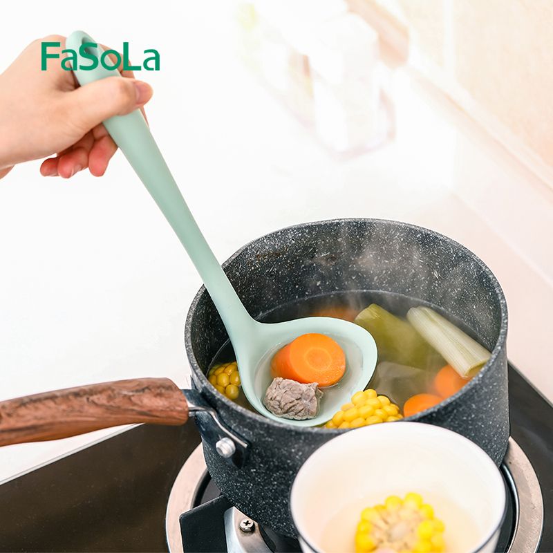 Silicone spatula, soup spoon, non-stick pan, stir-frying spatula, spatula and soup spoon set, household kitchenware set (soup spoon)