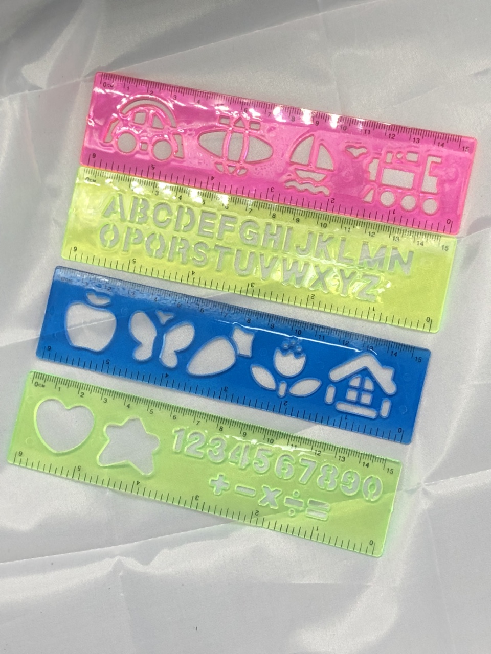 15cm字母尺图形尺多功能尺子手抄报尺