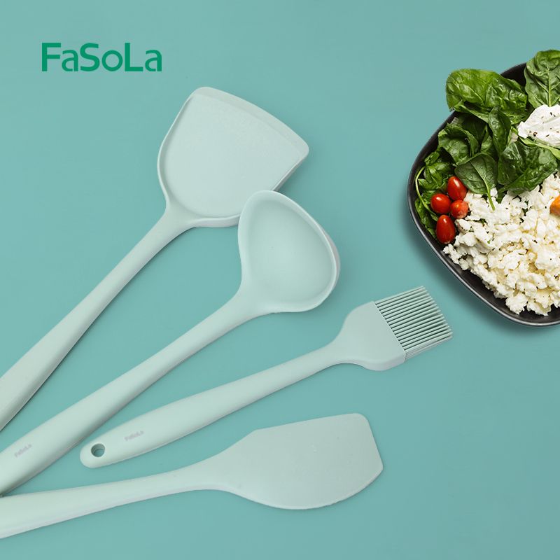 Silicone spatula, soup spoon, non-stick pan, stir-frying spatula, spatula and soup spoon set, household kitchenware set (soup spoon) Specification image