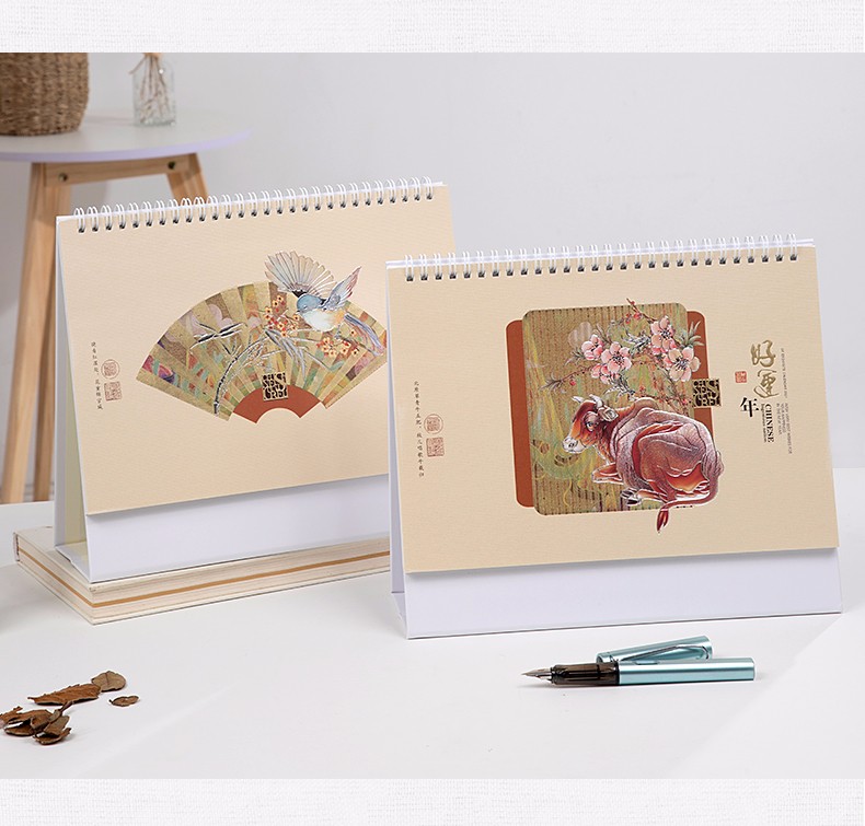 2021年广告台历定制公司企业珠宝月历定做办公桌面记事日历印logo详情图12