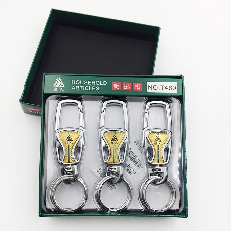 Strong Person Keychain Stainless steel Metal Double Ring Keychain 469 box set Application Scenario