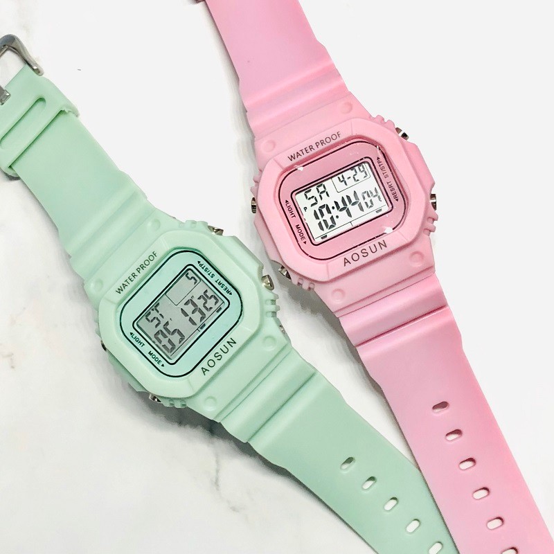 The new Instagram bestseller boxed student electronic sports candy-colored luminous watch pic 9