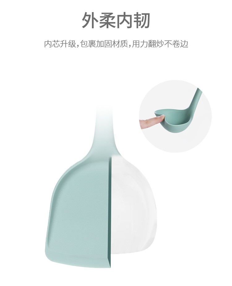 Silicone spatula, soup spoon, non-stick pan, stir-frying spatula, spatula and soup spoon set, household kitchenware set (soup spoon) detail image 7