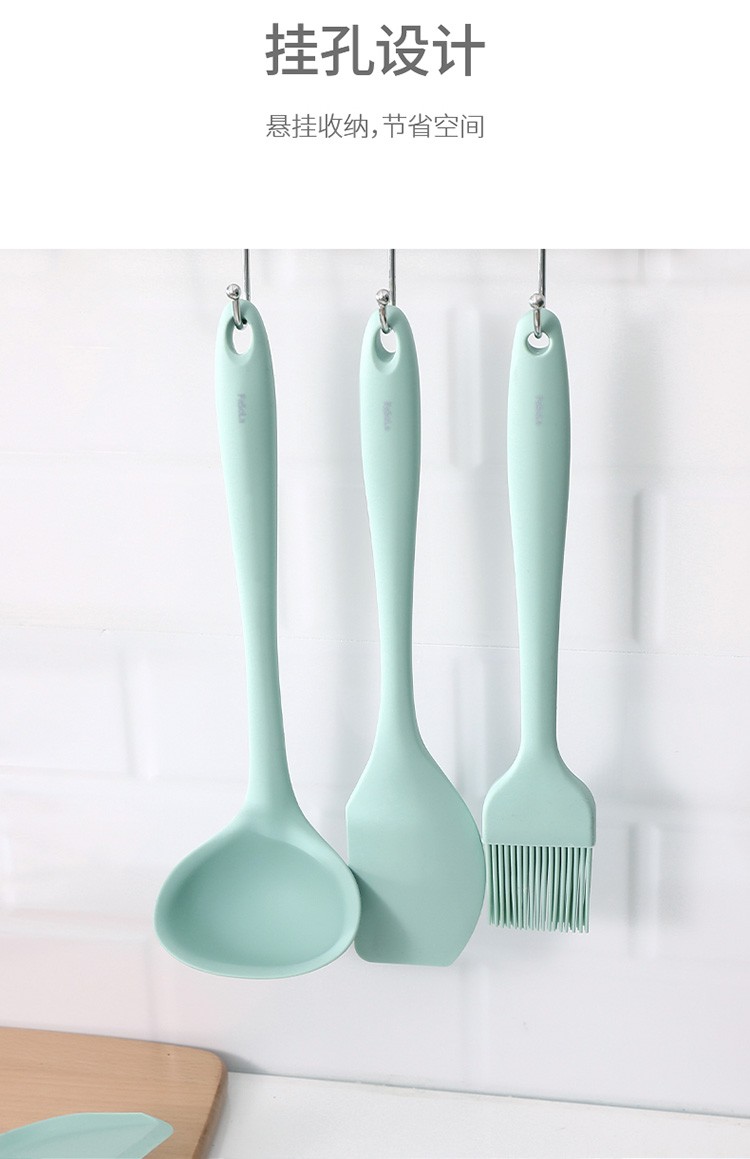 Silicone spatula, soup spoon, non-stick pan, stir-frying spatula, spatula and soup spoon set, household kitchenware set (soup spoon) detail image 4