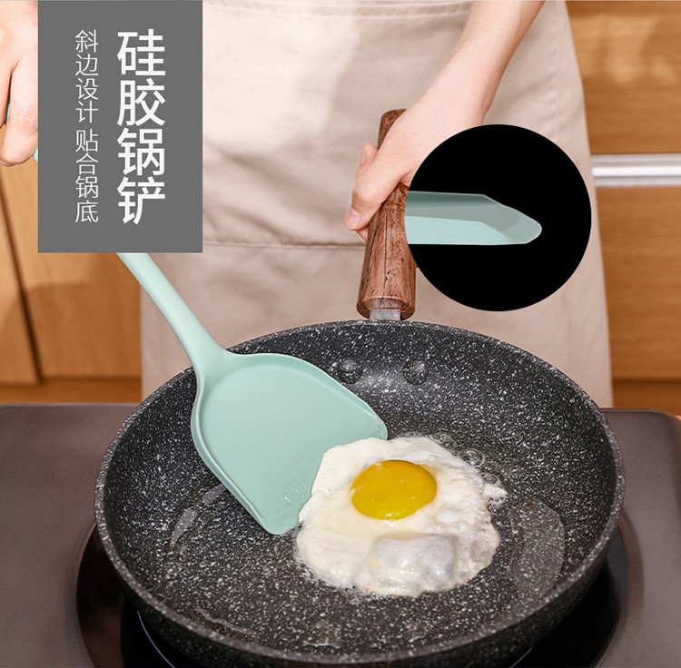 Silicone spatula, soup spoon, non-stick pan, stir-frying spatula, spatula and soup spoon set, household kitchenware set (soup spoon) detail image 9