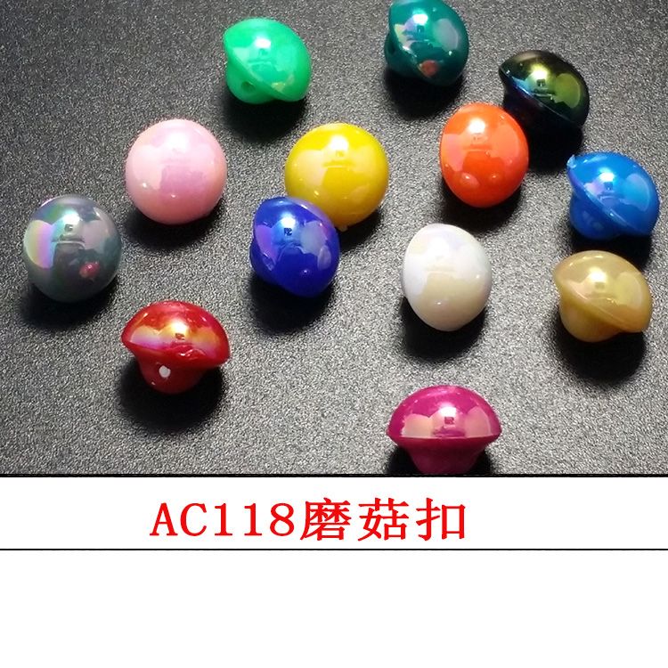 Mushroom buttons decorated with acrylic buttons thumbnail