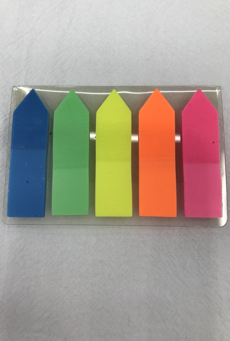 PET箭头方向贴PET便签纸透明荧光彩色便利贴工作分类索引活页标签纸