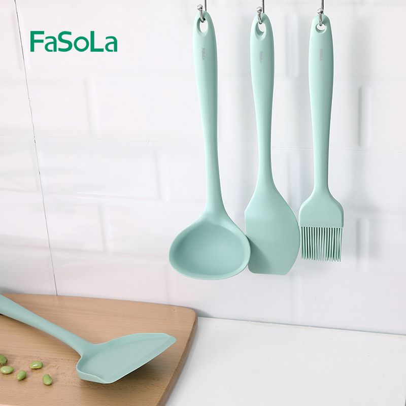 Silicone spatula, soup spoon, non-stick pan, cooking spatula, spatula and soup spoon set, household kitchenware set (spatula) details Picture