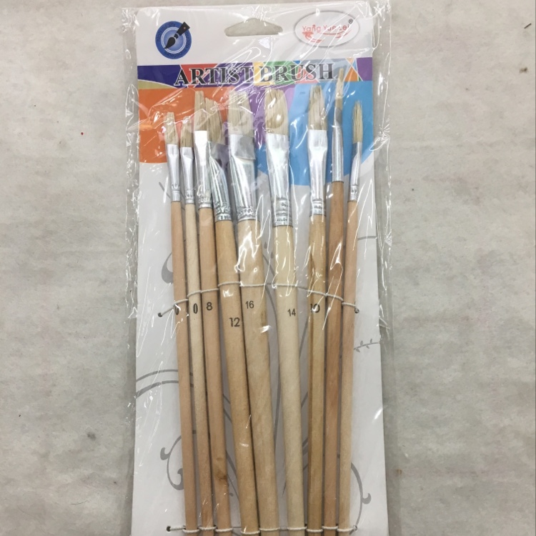 厂家直销白木杆579-9猪毛学生画笔