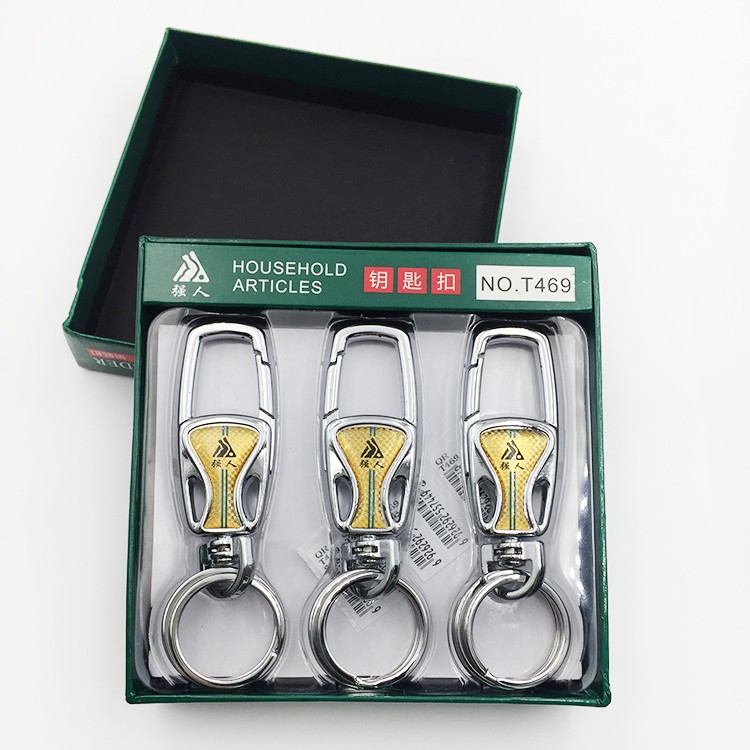 Strong Person Keychain Stainless steel Metal Double Ring Keychain 469 box set detail image 4