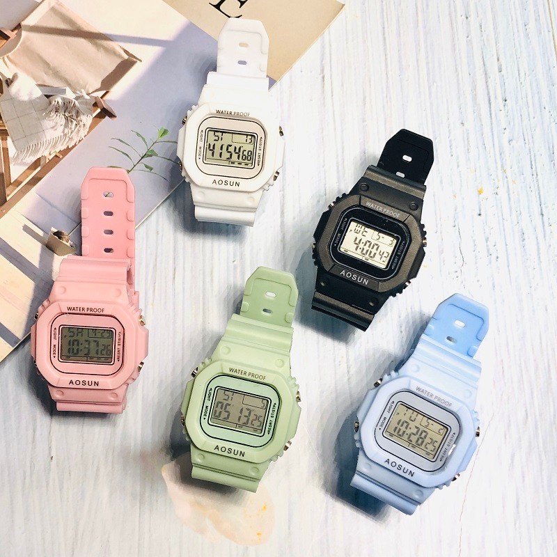 The new Instagram bestseller boxed student electronic sports candy-colored luminous watch pic 4