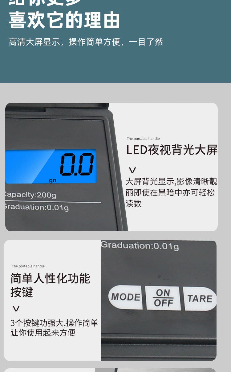 批发CSP258电子秤珠宝秤便携式迷你口袋秤手掌秤精准0.01g详情图5