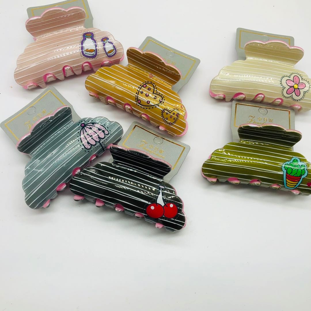 Cute cartoon fruit animal acrylic hair clips for girls, sweet back of the head hair clips, texture hair grabbers detail image 5