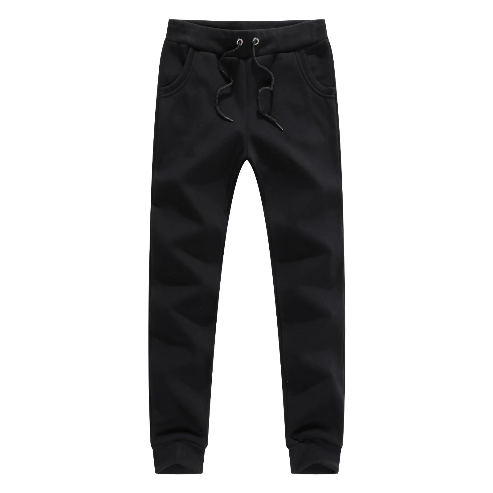 Casual Korean fleece solid color sweatpants, loose-fitting large half-sleeve top, pure cotton trendy men's T-shirt detail image 3