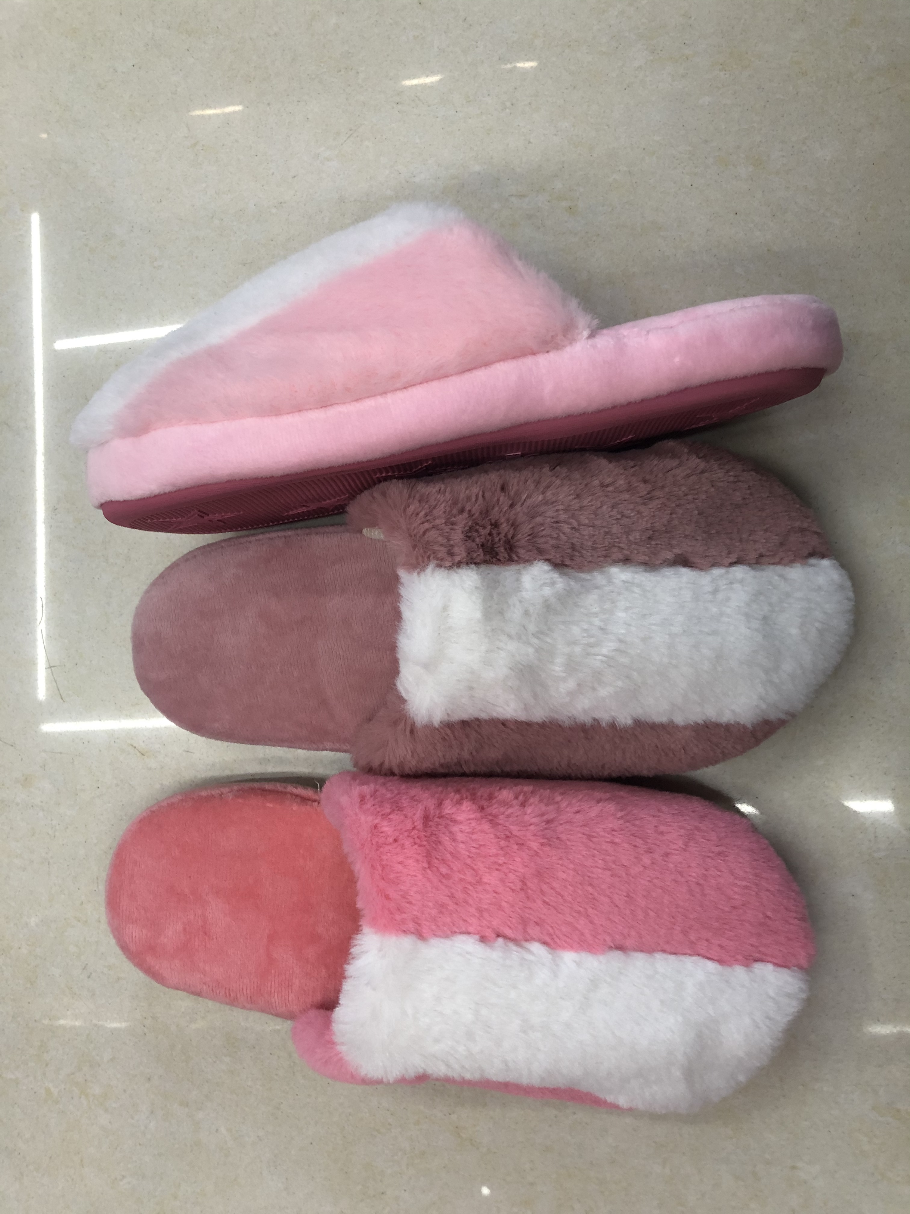 2020 Autumn/Winter new style spliced cotton slippers with tpr soles detail image 1