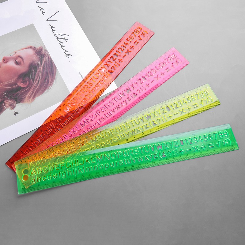 Customized soft straight rulers, student rulers, drawing homework, office geometric shapes, children's plastic rulers, 30cm detail image 11