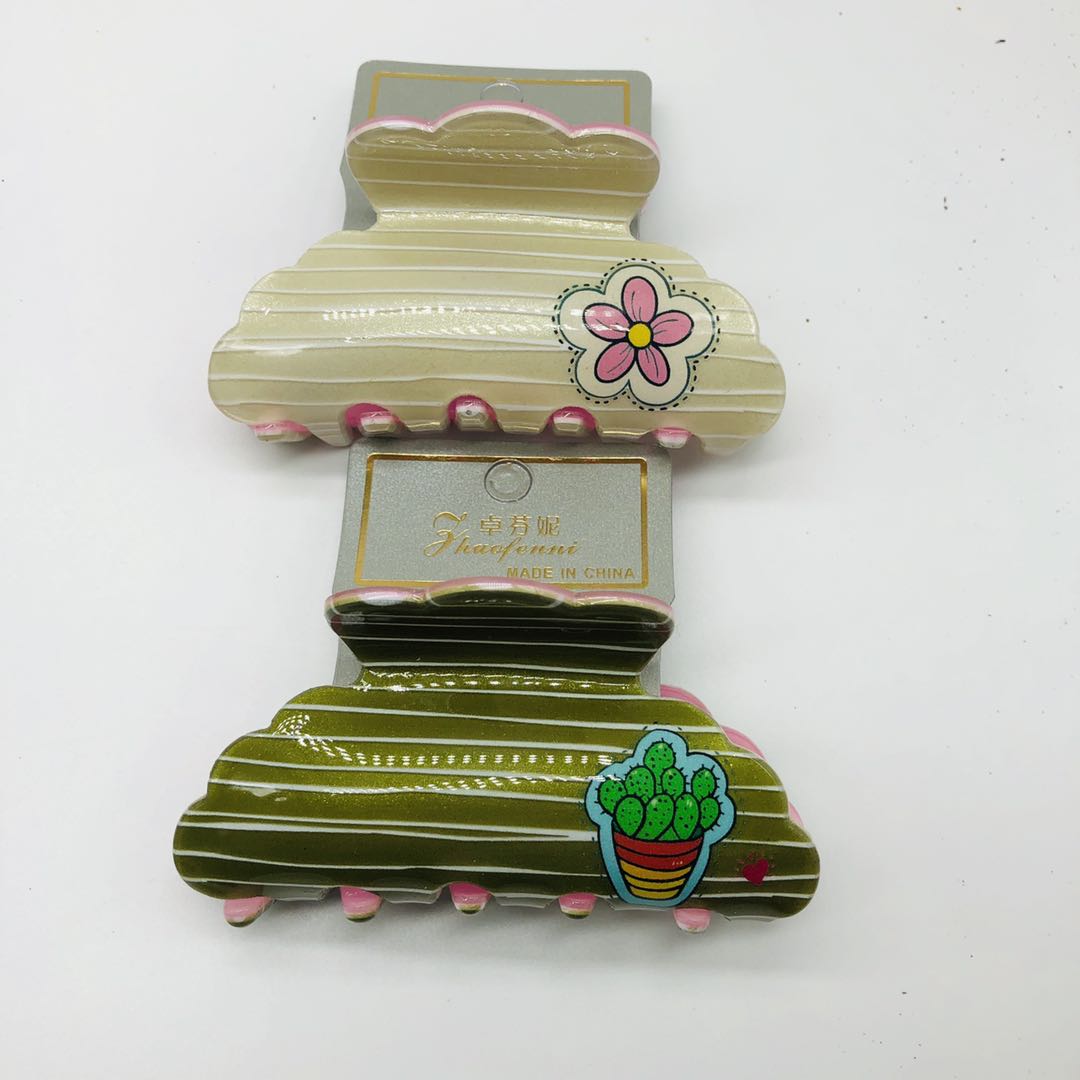 Cute cartoon fruit animal acrylic hair clips for girls, sweet back of the head hair clips, texture hair grabbers details Picture