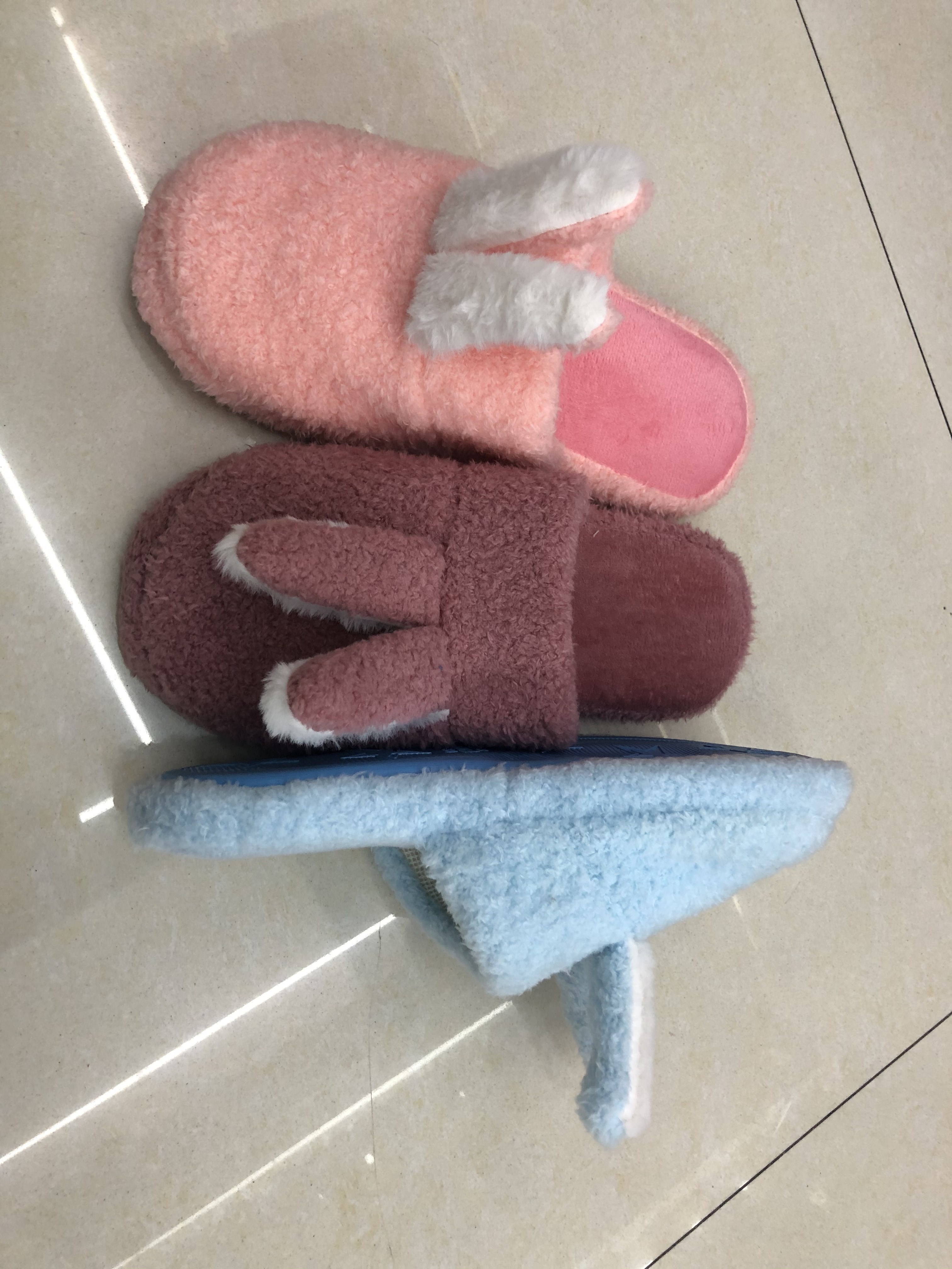 2020 New cartoon-ear women's plush slippers/indoor plush slippers Specification image