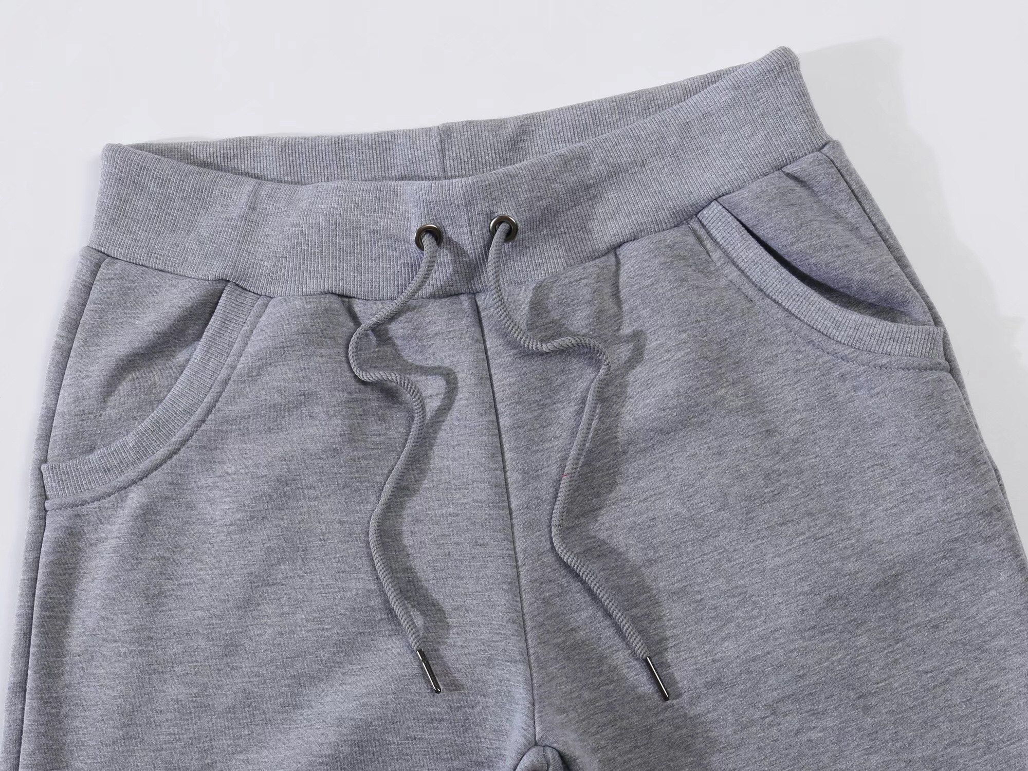 Casual Korean fleece solid color sweatpants, loose-fitting large half-sleeve top, pure cotton trendy men's T-shirt Specification image