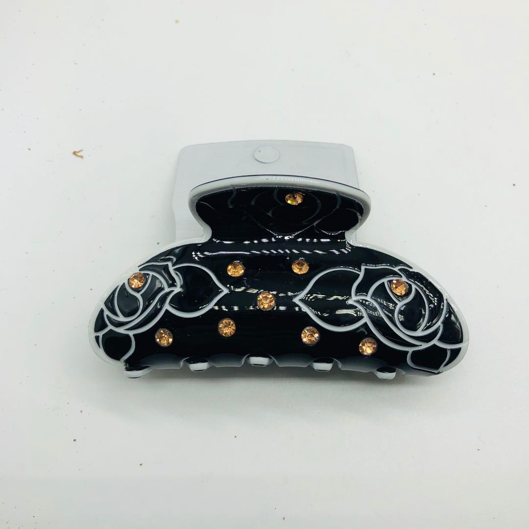 In stock: 9cm acrylic gripper, hair clip, powerful spring screw hair accessory, shower clip with carved dot drill detail image 5
