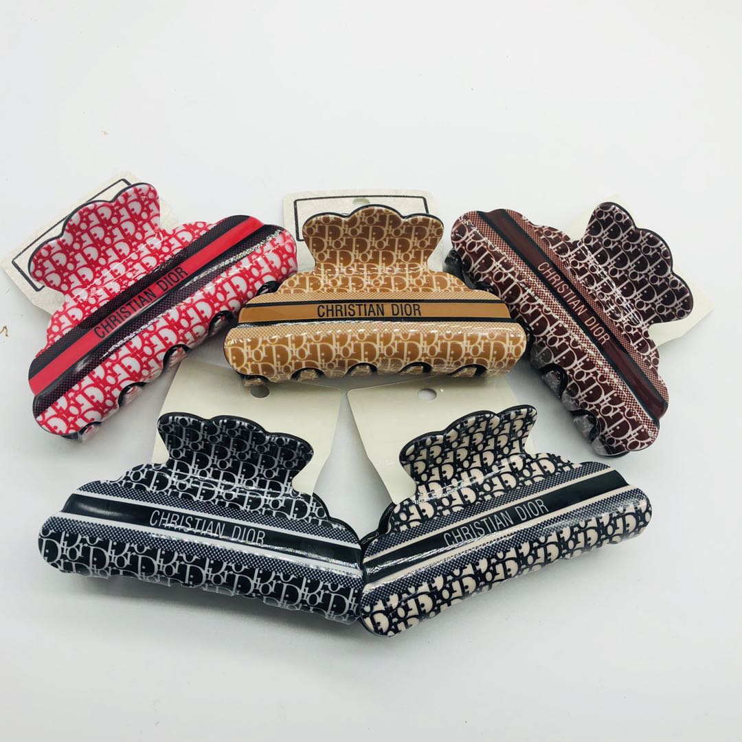 Versión coreana accesorios de pelo de alto grado gran tamaño pinzas acrílicas pinzas de pelo impresas rojas tarjetas de pelo moda boutique fuente al por mayor