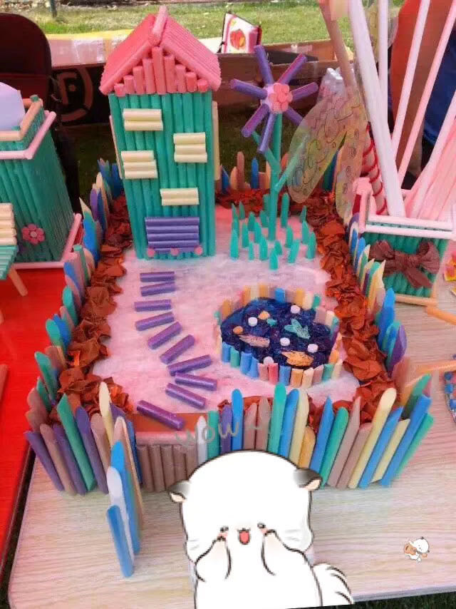 环保手工DIY材料彩色玉米杆魔法玉米棒泡沫条粟粟杆制作创意益智拼接积木玩具乐高