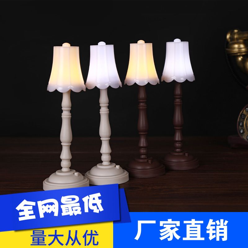 欧式迷你复古小夜灯卧室床头护眼小台灯摆件网红复古氛围灯