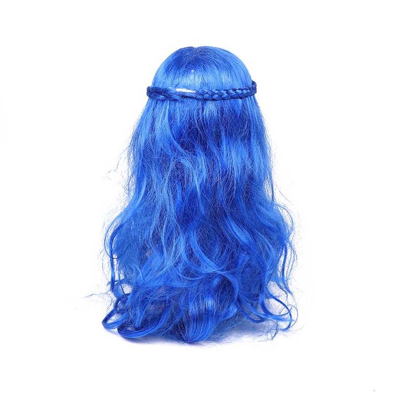 蓝色小辫子波浪发波浪假发外贸出口详情1