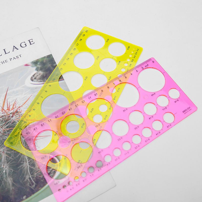 大号画圆模板尺子学生绘图设计文具圆形塑料尺子多规格全圆模板