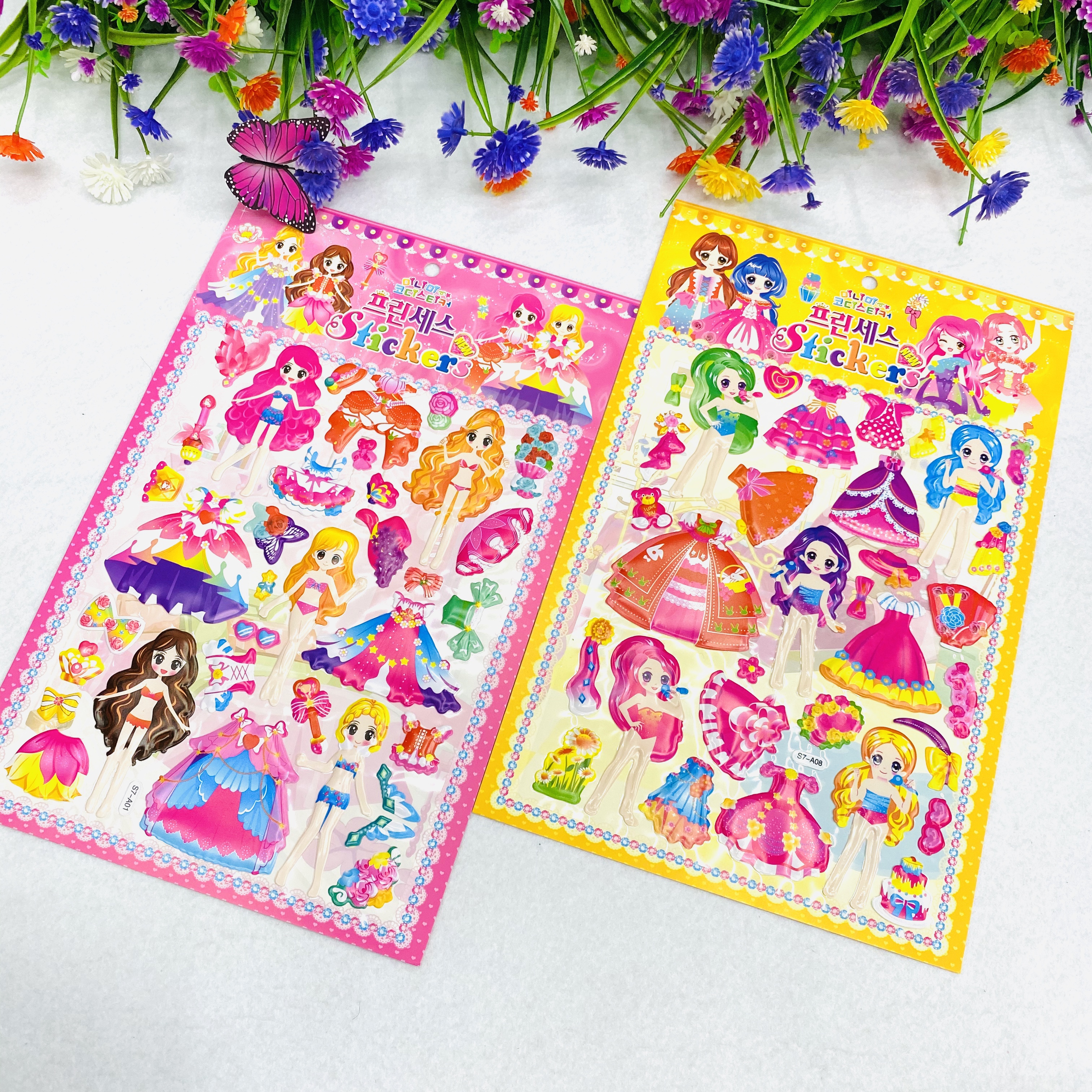 Children's dress-up bubble stickers cartoon girl stickers Specification image