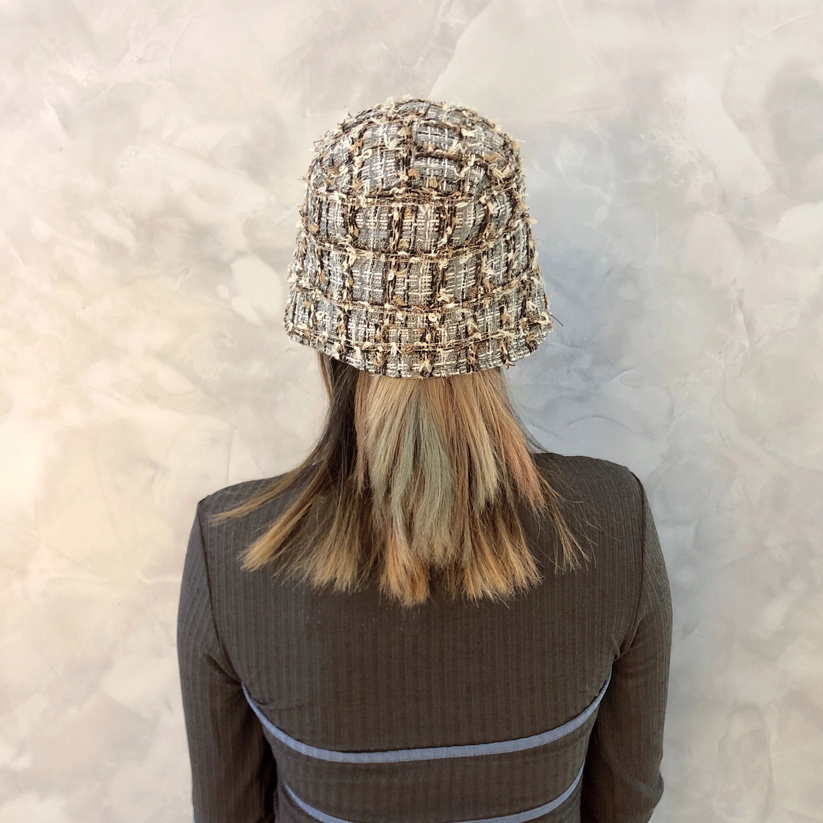 KK HAT Japanese-style unique custom fabric bucket hat autumn and winter new style, versatile and good-looking on the street, small wide hat industry detail image 4