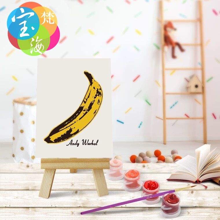 10*15CM digital oil painting children's DIY educational filling oil painting toy Cartoon Animation with easel MN0272