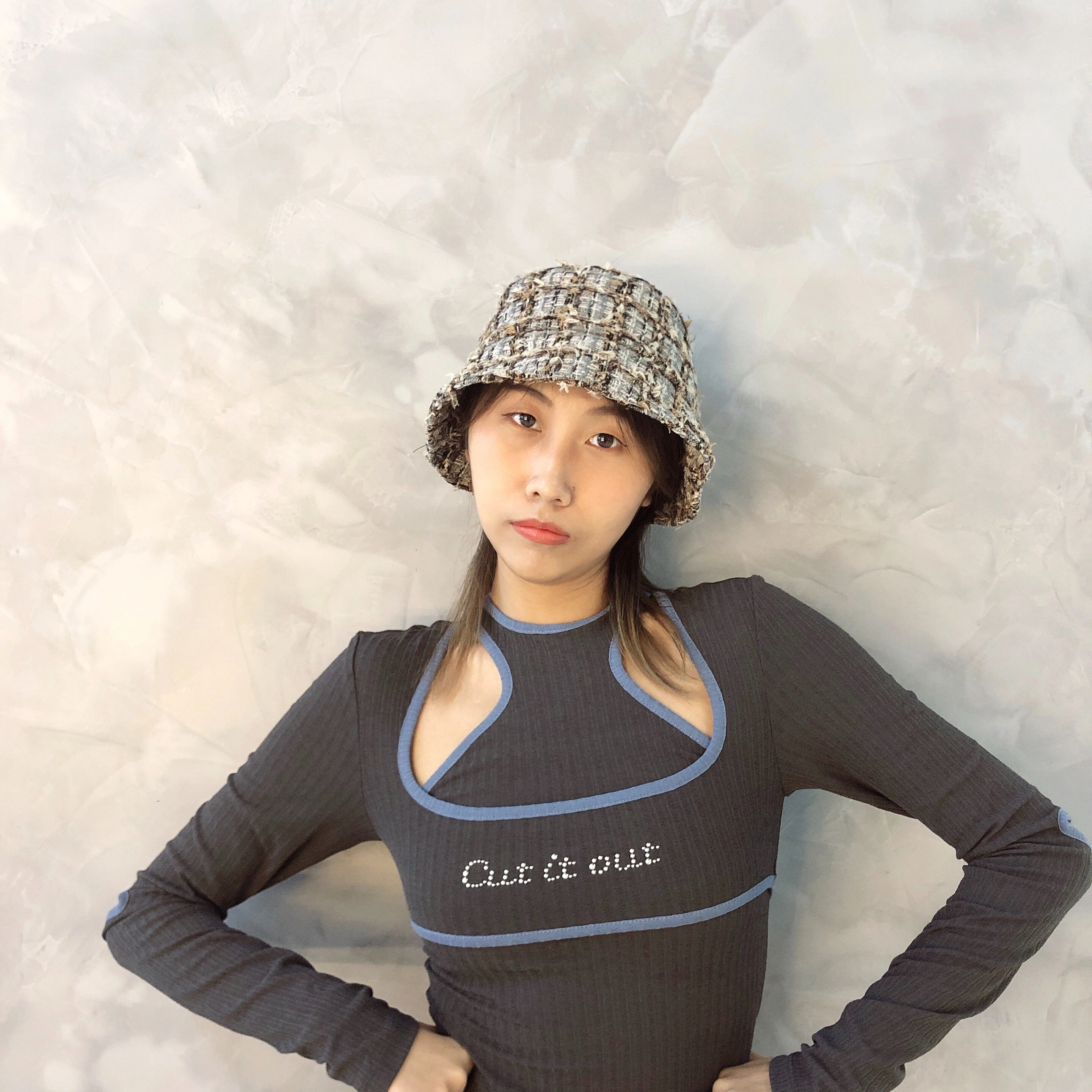 KK HAT Japanese-style unique custom fabric bucket hat autumn and winter new style, versatile and good-looking on the street, small wide hat industry detail image 5
