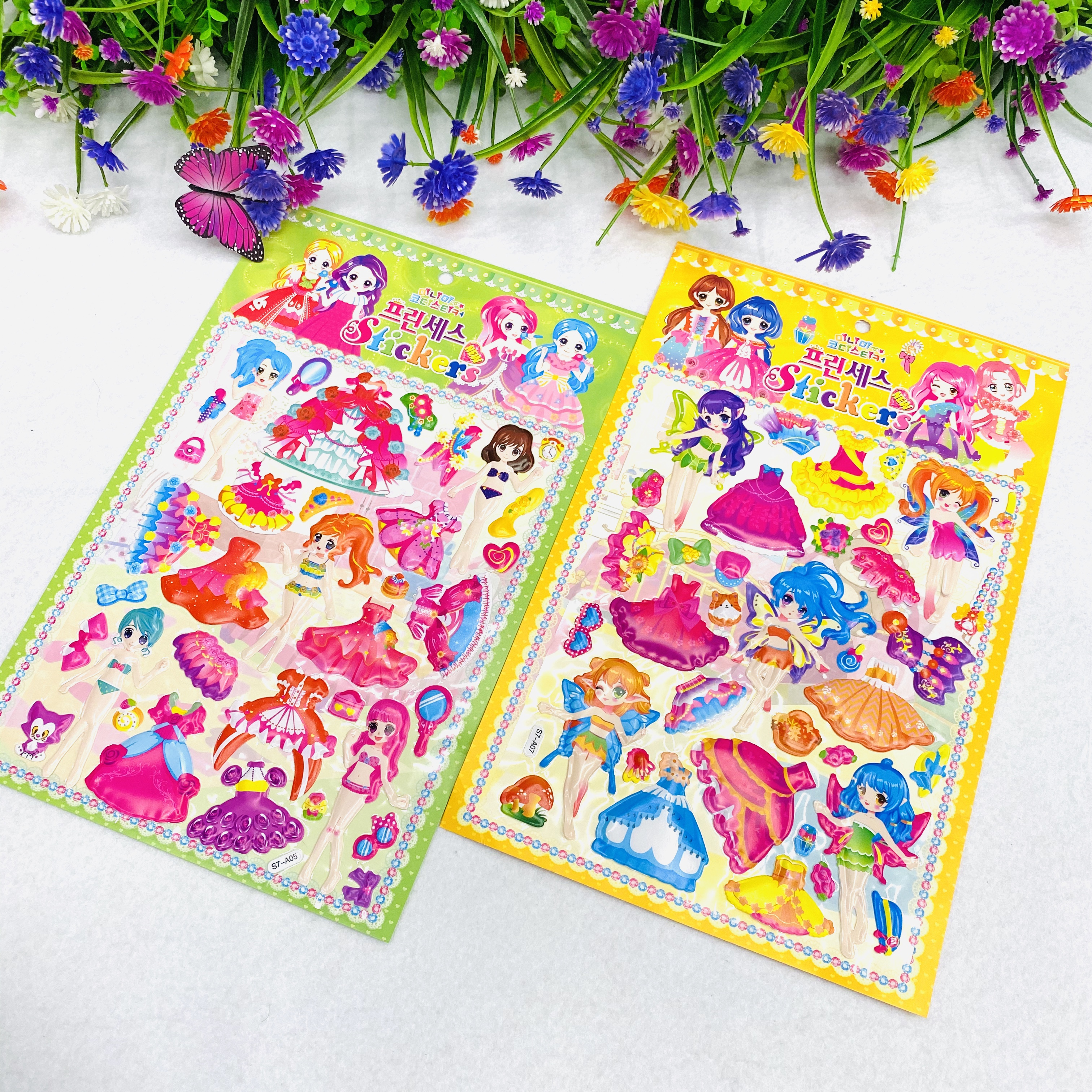 Children's dress-up bubble stickers cartoon girl stickers details Picture